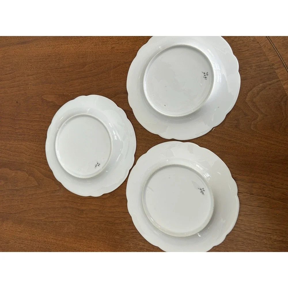 Beautiful Lot Of 3 Vintage Decorative China Plates Floral Lavender‎ Use Display